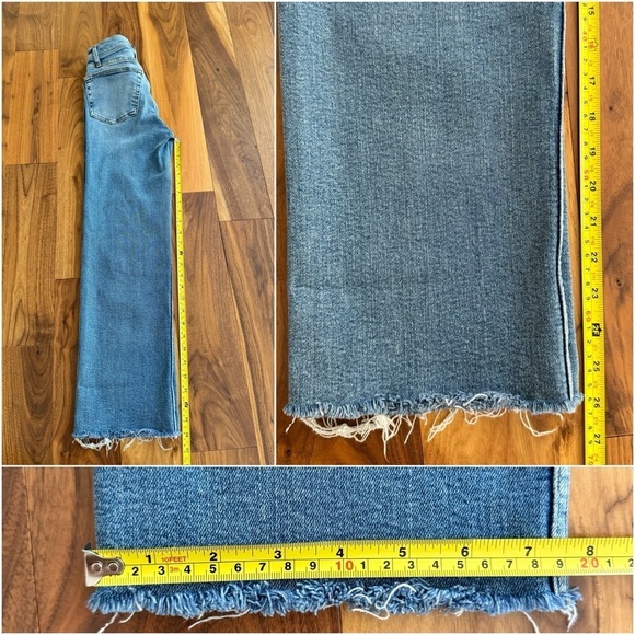 RE/DONE 90s High Rise Loose Jeans Button Fly Raw Hem Medium Wash Size 23 - Picture 14 of 15
